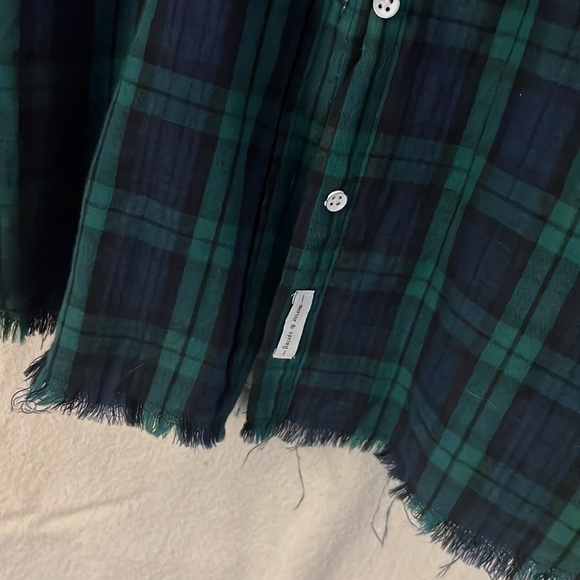 Blue Shirt Shop Mercer & Spring navy and green plaid cotton shirt - Picture 4 of 9